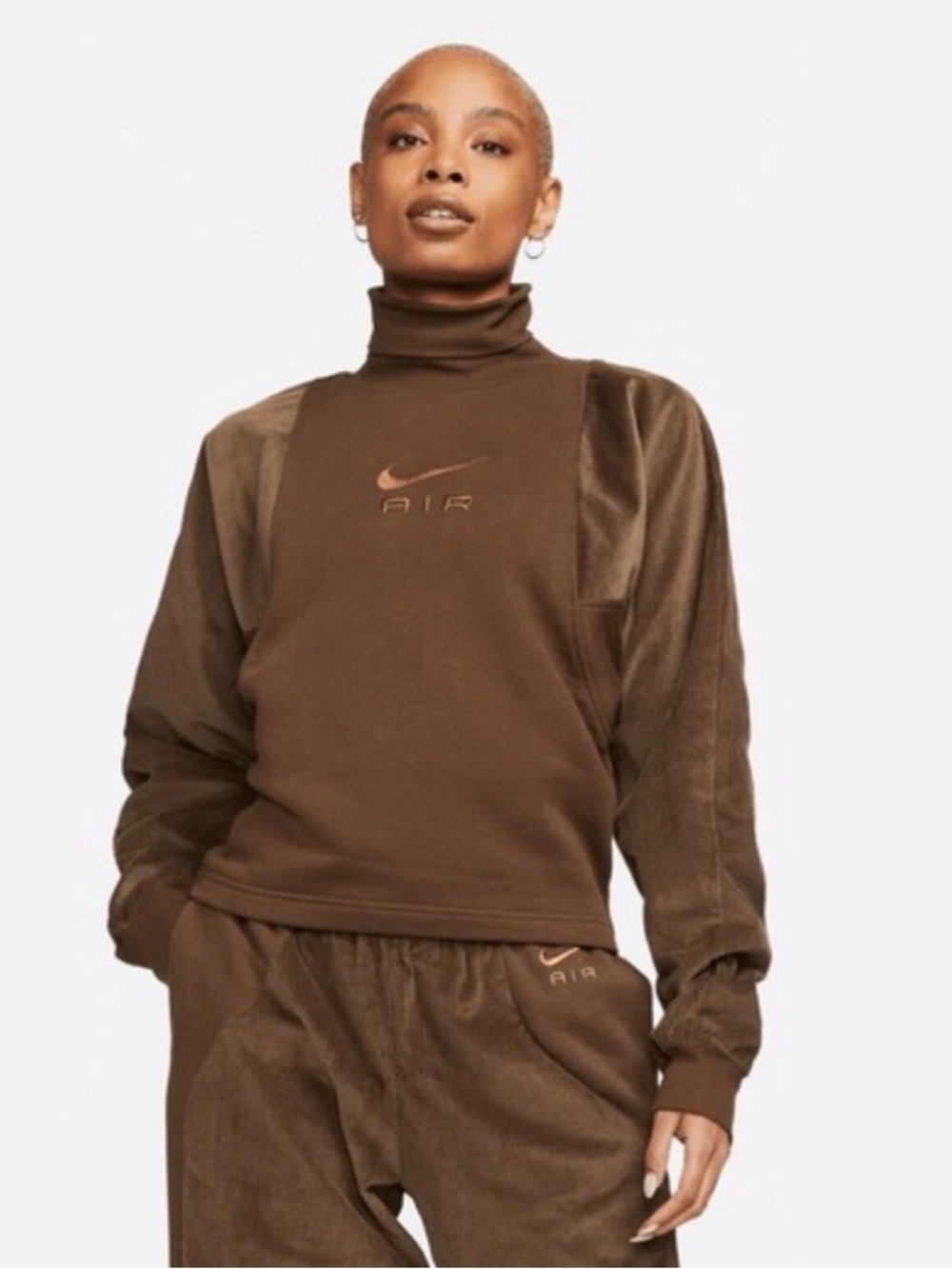 Nike Brown Turtleneck Air Pullover Sweatshirt
